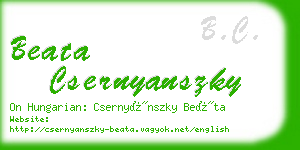 beata csernyanszky business card